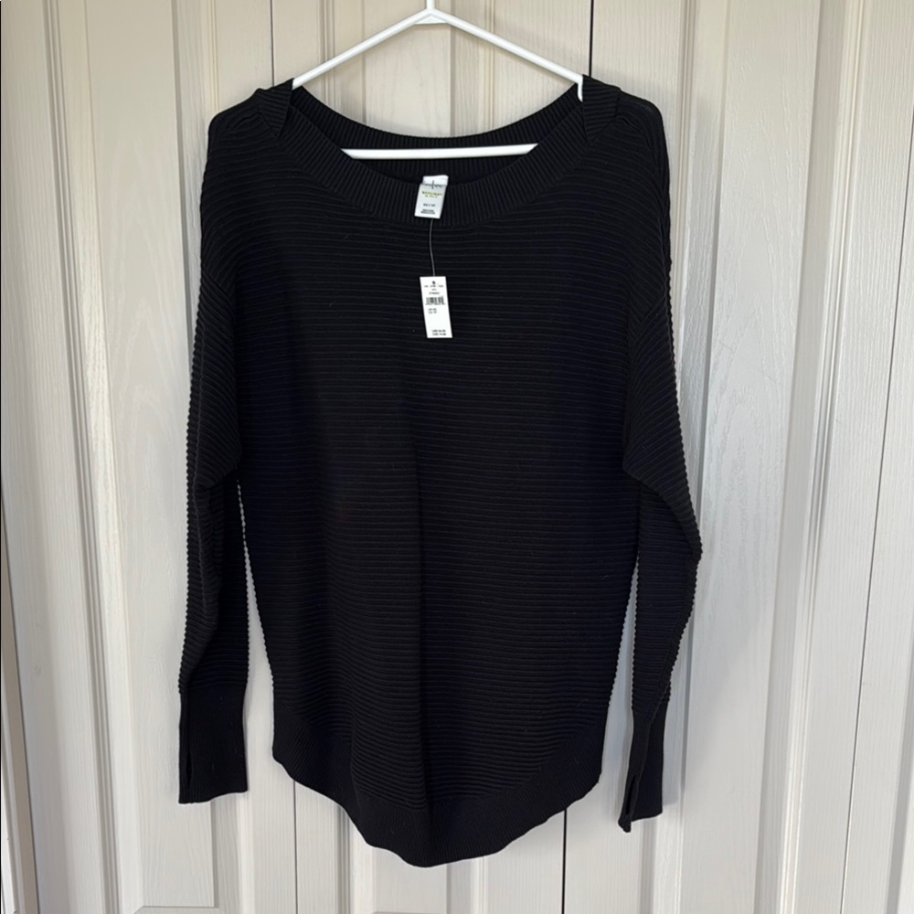 Black Ribbed Knit Sweater